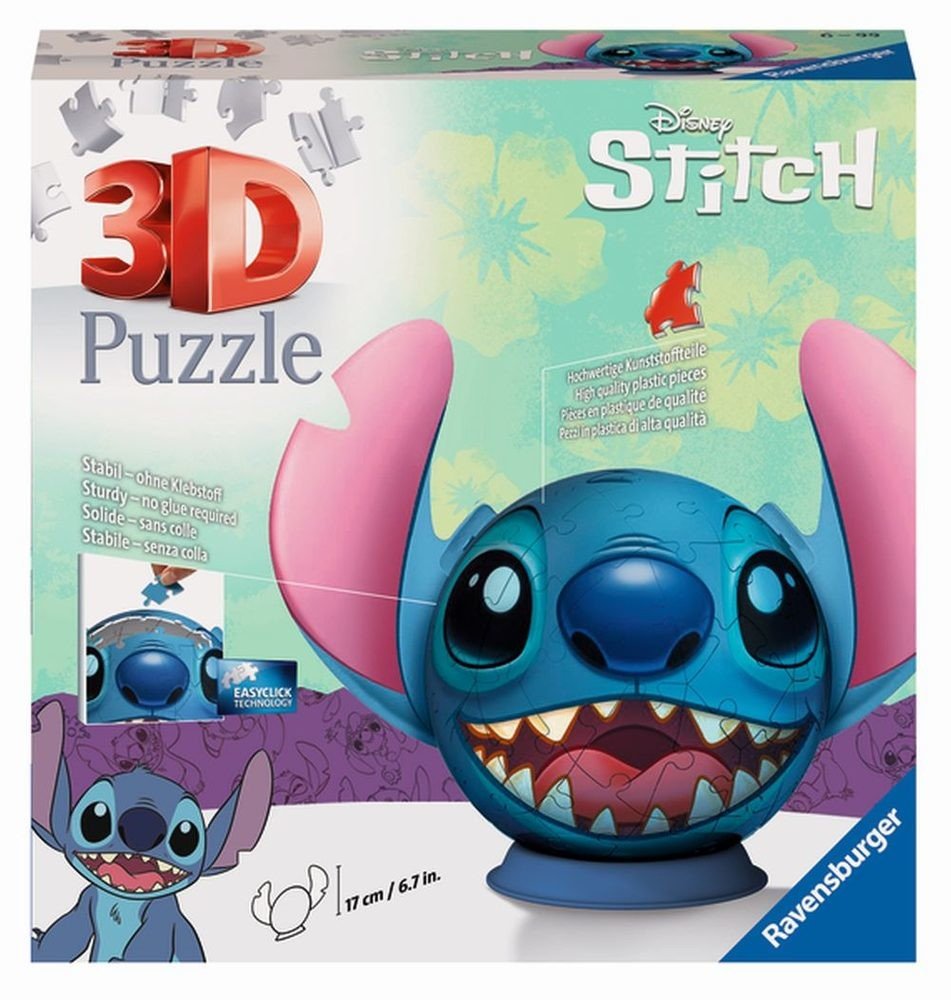 Ravensburger Puzzle 3D - Disney: Stitch s ušima 72 dílků