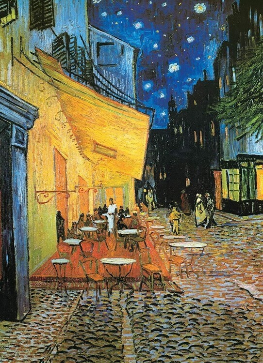 MIGNECO&SMITH Umělecký tisk Terasa kavárny v noci, 1888 - Café Terrace at Night, Vincent van Gogh, (40 x 50 cm)