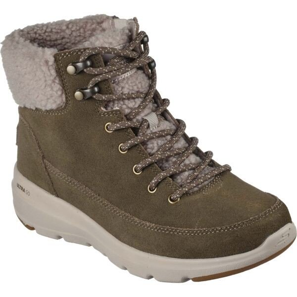 Skechers GLACIAL ULTRA - WOODLANDS Dámská zimní obuv, khaki, velikost 41