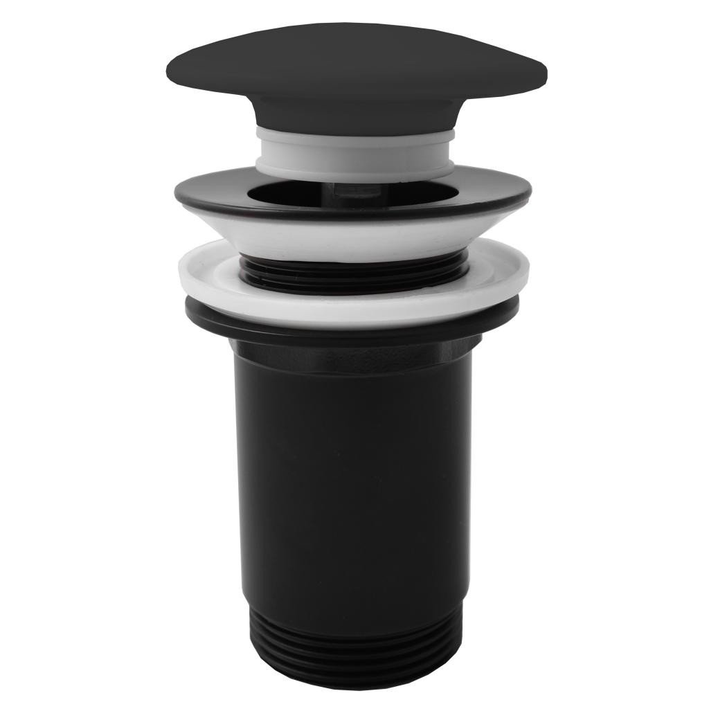 SLEZAK-RAV Výpusť umyvadlová CLICK-CLACK 5/4 s keramickou zátkou černá matná , Barva: černá matná MD0485-1CMAT