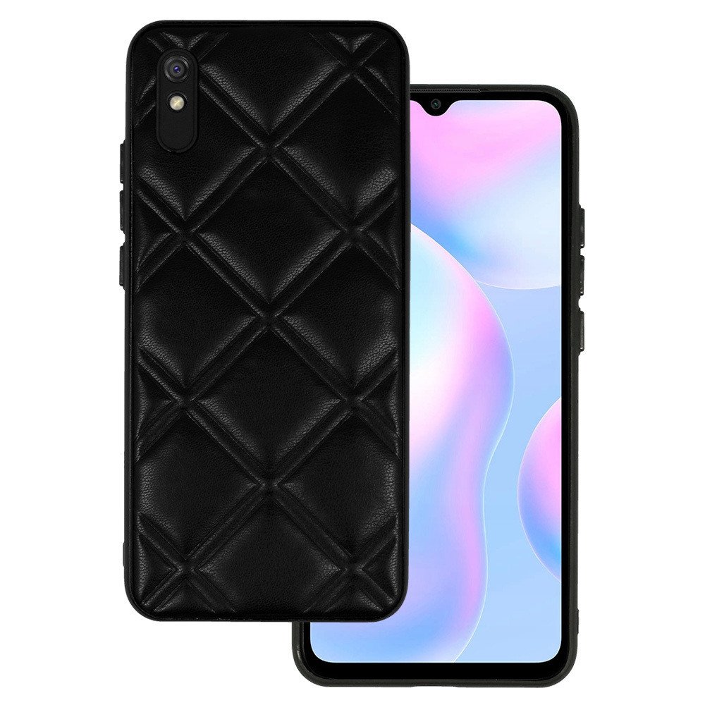 Kožené 3D pouzdro pro Xiaomi Redmi 9A design 3 černé