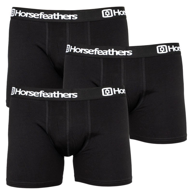 3PACK pánské boxerky Horsefeathers černé (AM067A) L