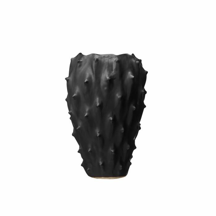 Váza kulatá atypická kameninová JACQUELINE černá 28cm