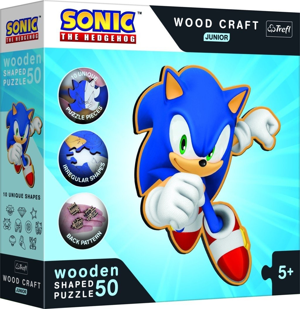 Dřevěné puzzle junior Sonic 50 dílků - Trávník