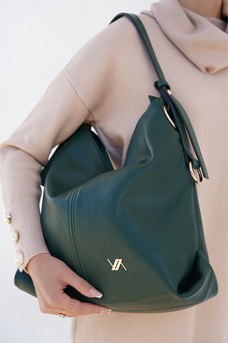 Tmavě zelená kabelka na rameno Tiffany