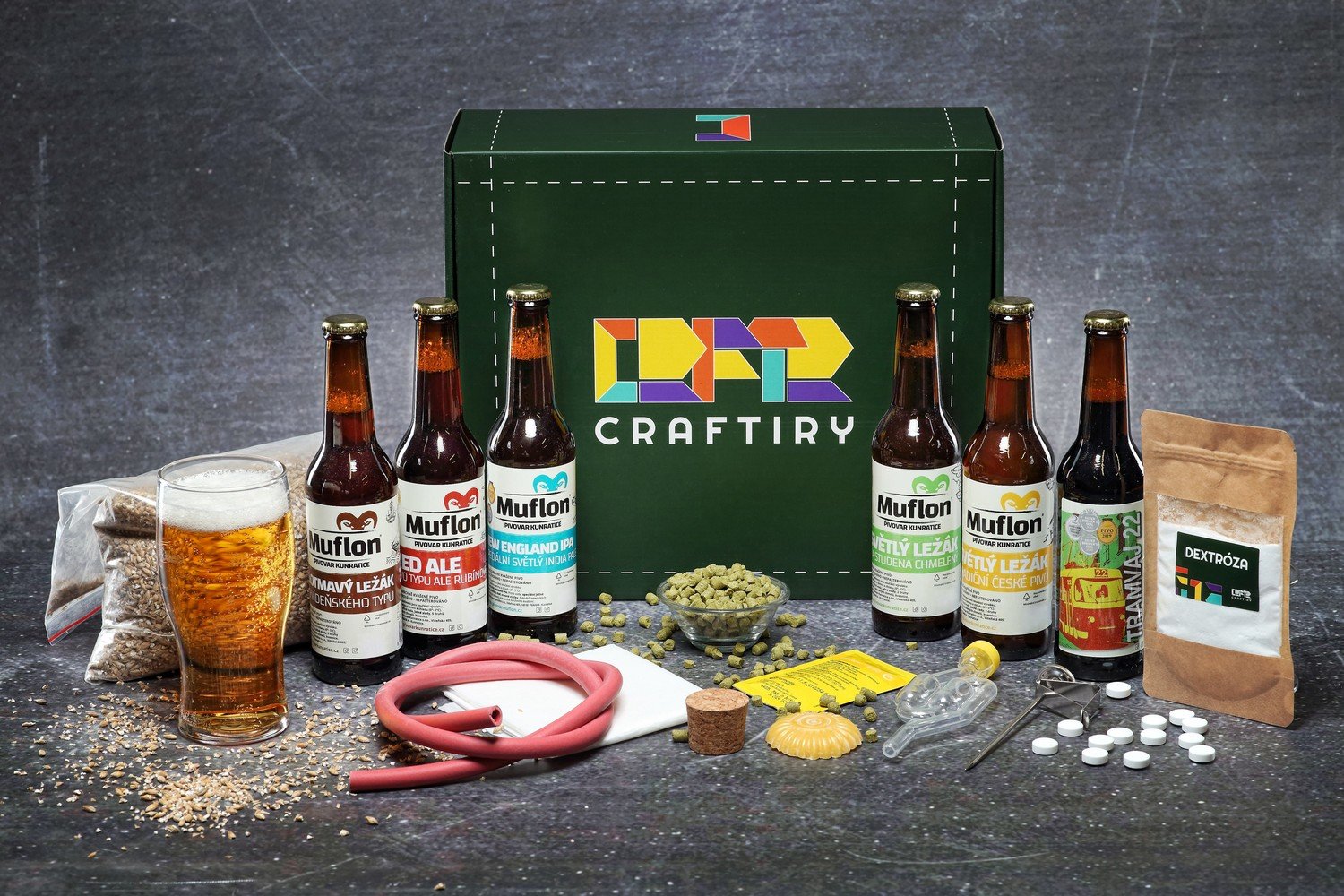 Degustační set 6 řemeslných piv + sada na výrobu piva IPA