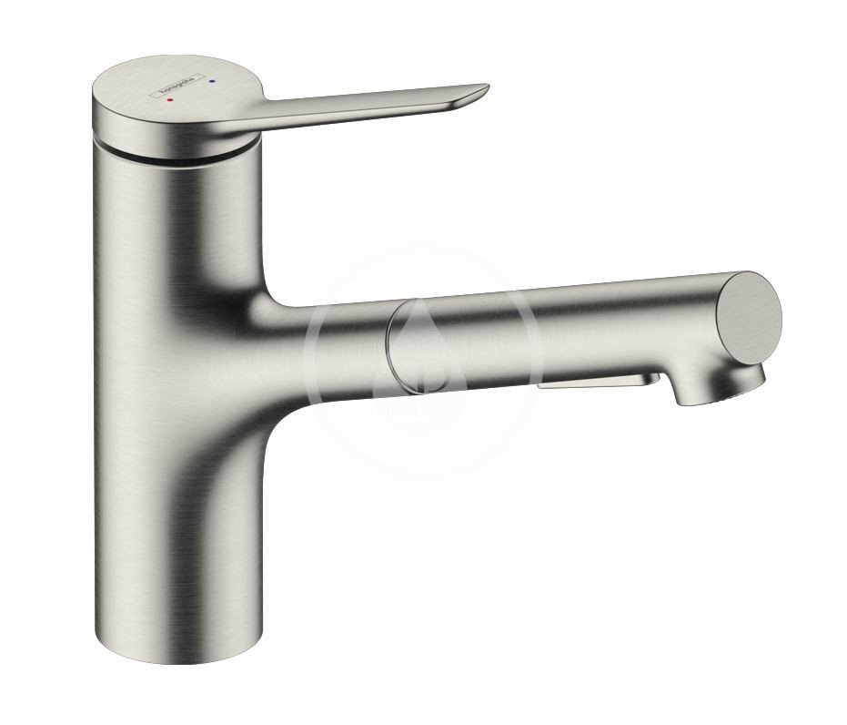 Hansgrohe 74820800 - Dřezová baterie s výsuvnou sprškou, vzhled nerezu