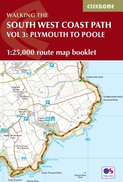 South West Coast Path Map Booklet - Vol 3: Plymouth to Poole - 1:25,000 OS Route Mapping (Dillon Paddy)(Paperback / softback)