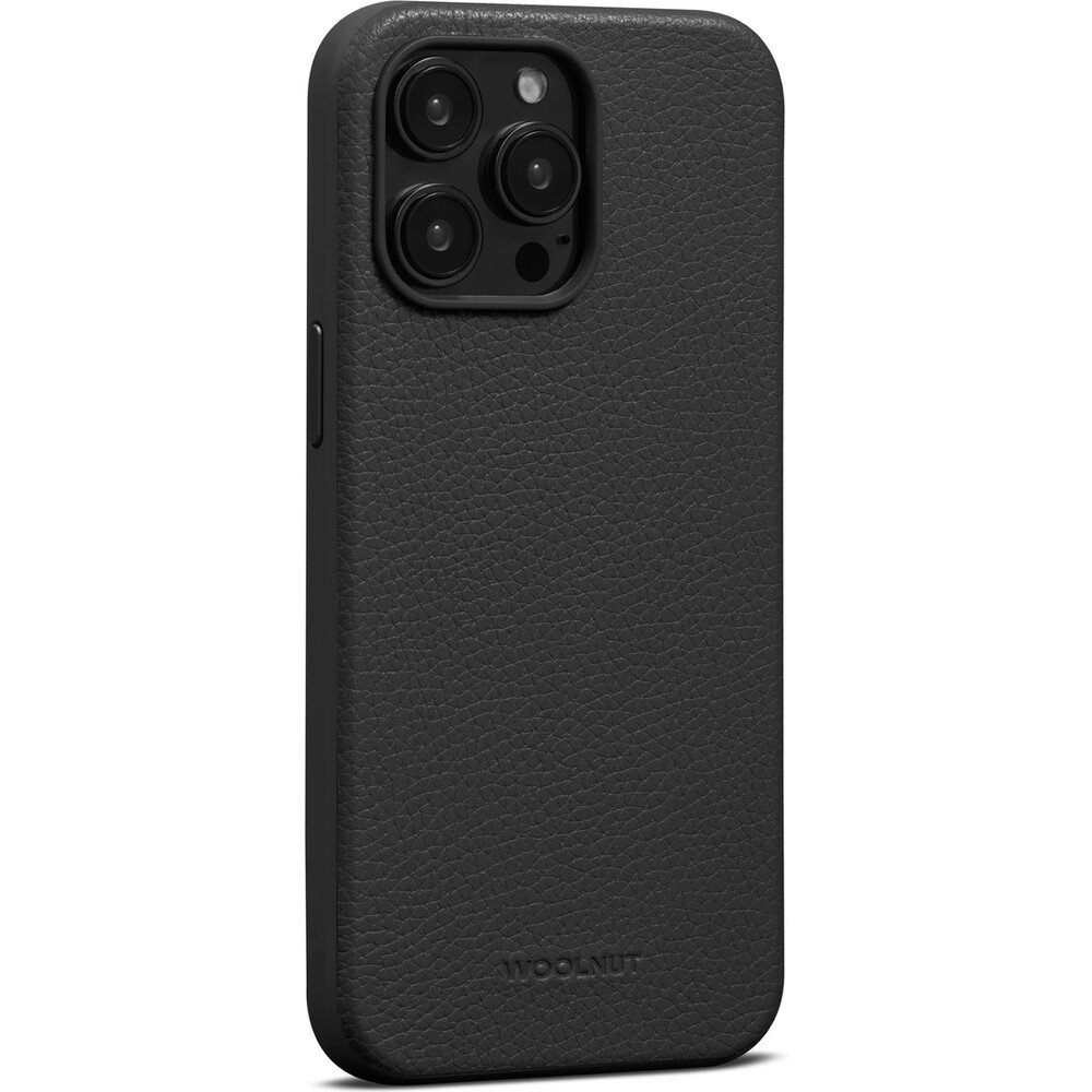 Woolnut kožený kryt pro iPhone 15 Pro Max černý