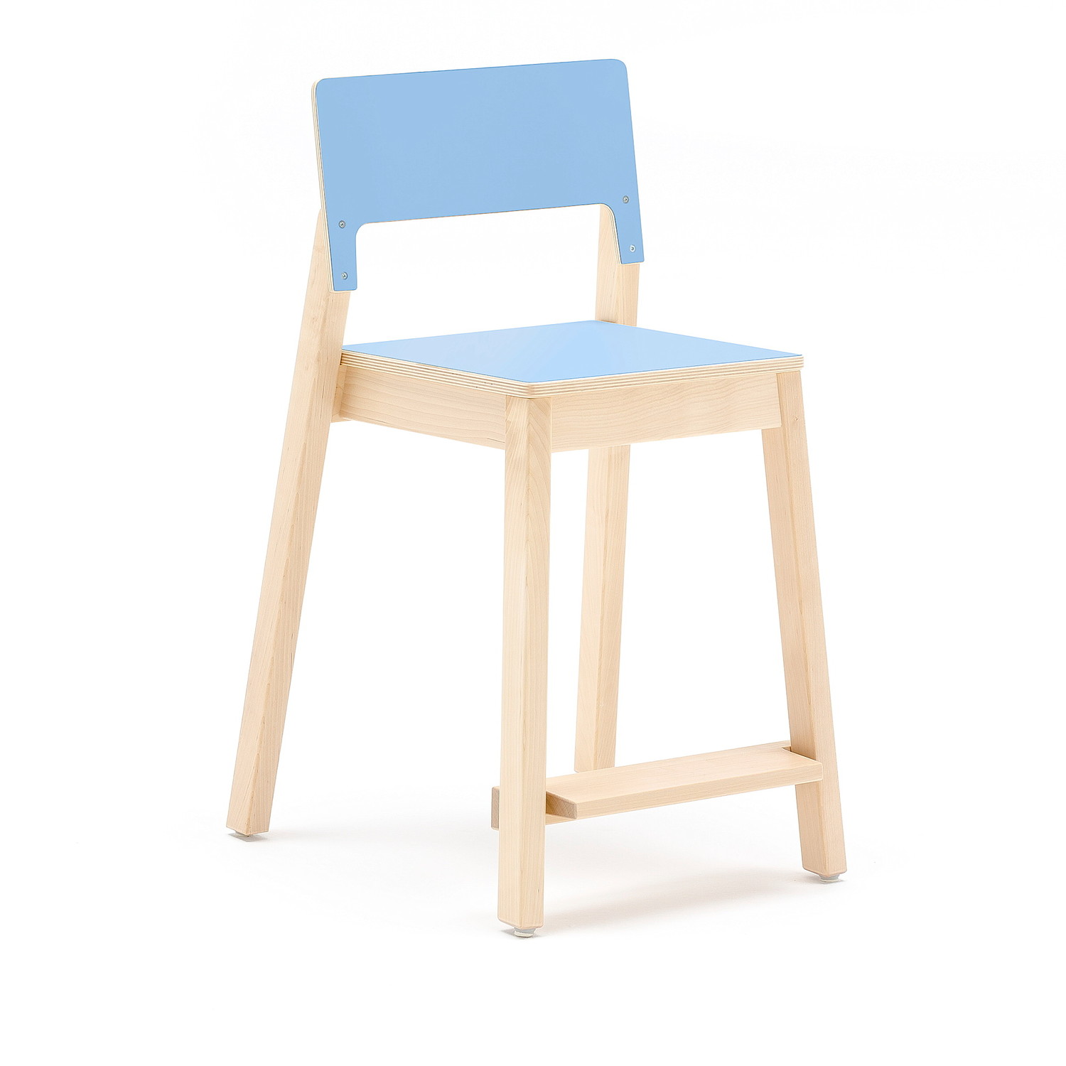 Vysoká dětská židle LOVE, výška 500 mm, bříza, modrá