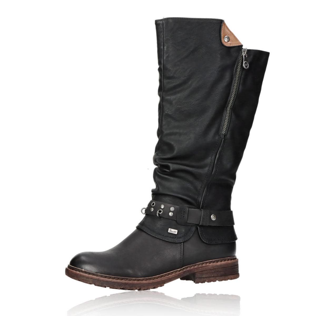 Rieker dámské zimní kozačky na zip - černé - 36