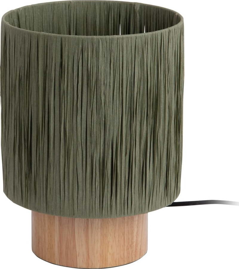 Zelená stolní lampa se stínidlem z papírového výpletu (výška 28,5 cm) Sheer – Leitmotiv