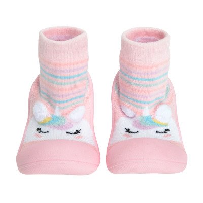 Ponožkové boty s protiskluzovou podrážkou- růžové - 18_19 LIGHT PINK