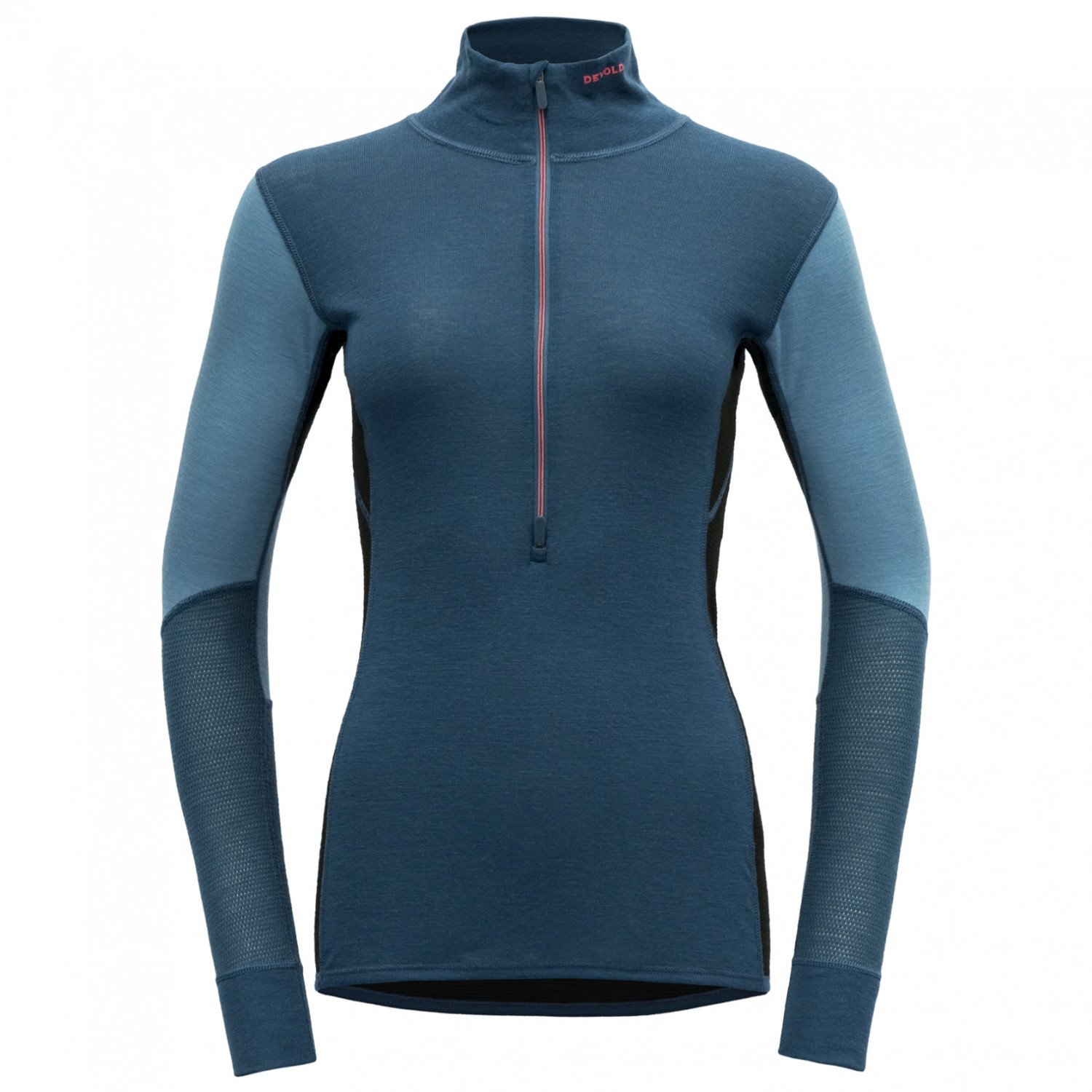 Dámský rolák Devold Wool Mesh Woman Half Zip Neck Velikost: L / Barva: tmavě modrá