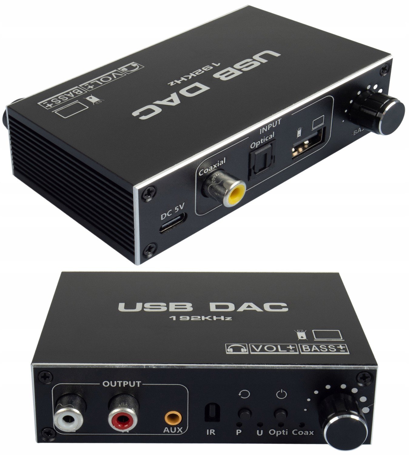 Audio Převodník Usb Dac Toslink Coaxial Cinch Aux Zesilovač Nastavení Bass