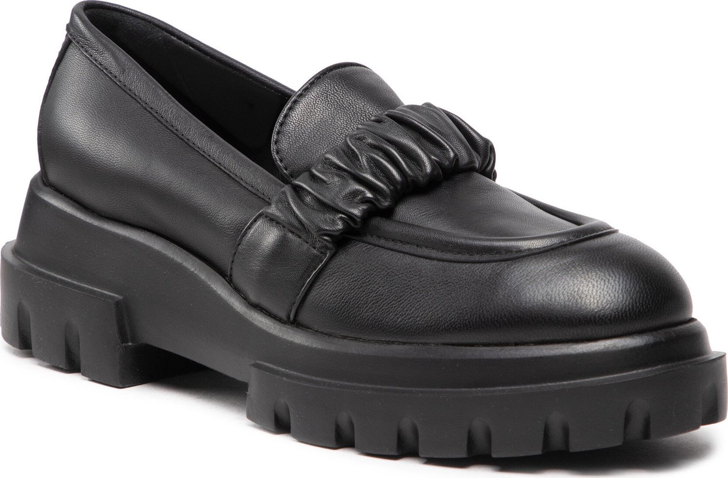 Loafersy AGL Celeste D756026PGKA0761013 Nero/Nero