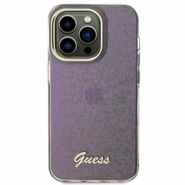 Originální pouzdro GUESS IML Faceted Mirror Disco Iridescent hardcase GUHCP15SHDECMP pro Iphone 15 pink