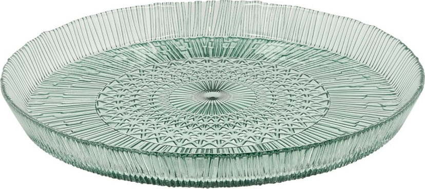 Zelený skleněný servírovací talíř ø 30 cm Kusintha – Bitz