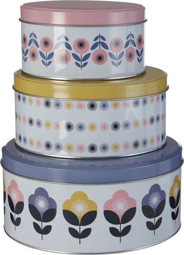 Dekorativní kovové úložné boxy s víkem v sadě 3 ks Joni – Premier Housewares