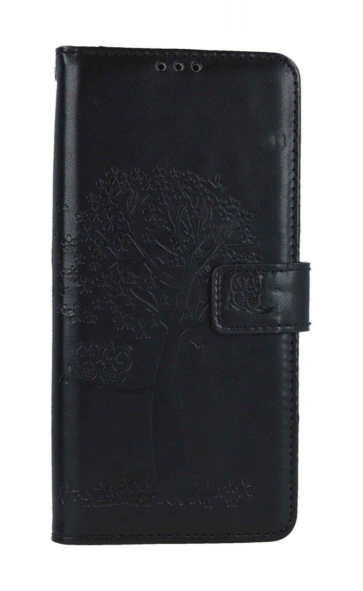 Pouzdro TopQ Xiaomi Redmi Note 12 Pro+ 5G knížkové Černý strom sovičky 106881