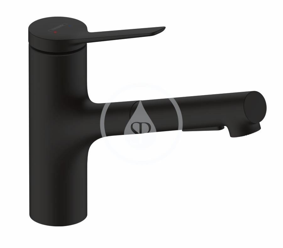 Hansgrohe 74820670 - Dřezová baterie s výsuvnou sprškou, matná černá