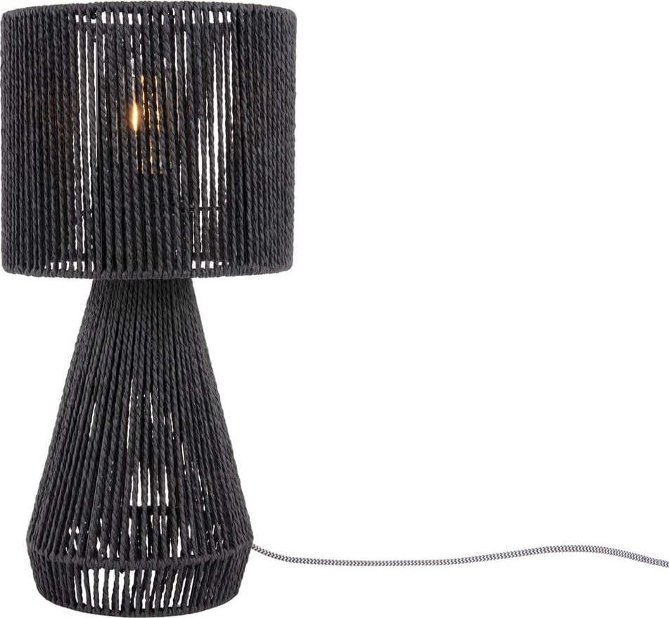 Černá stolní lampa se stínidlem z papírového výpletu (výška 40 cm) Forma Cone – Leitmotiv