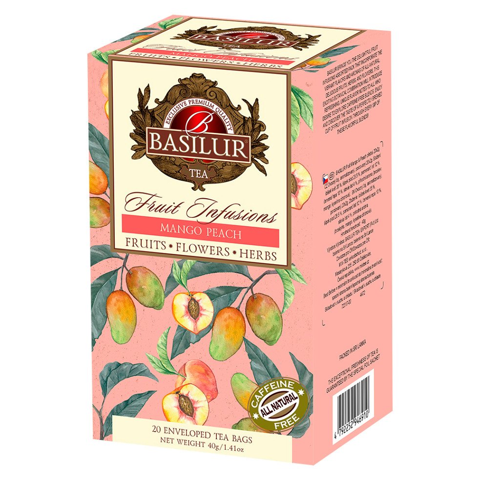 BASILUR Fruit mango & peach ovocný čaj 20 sáčků