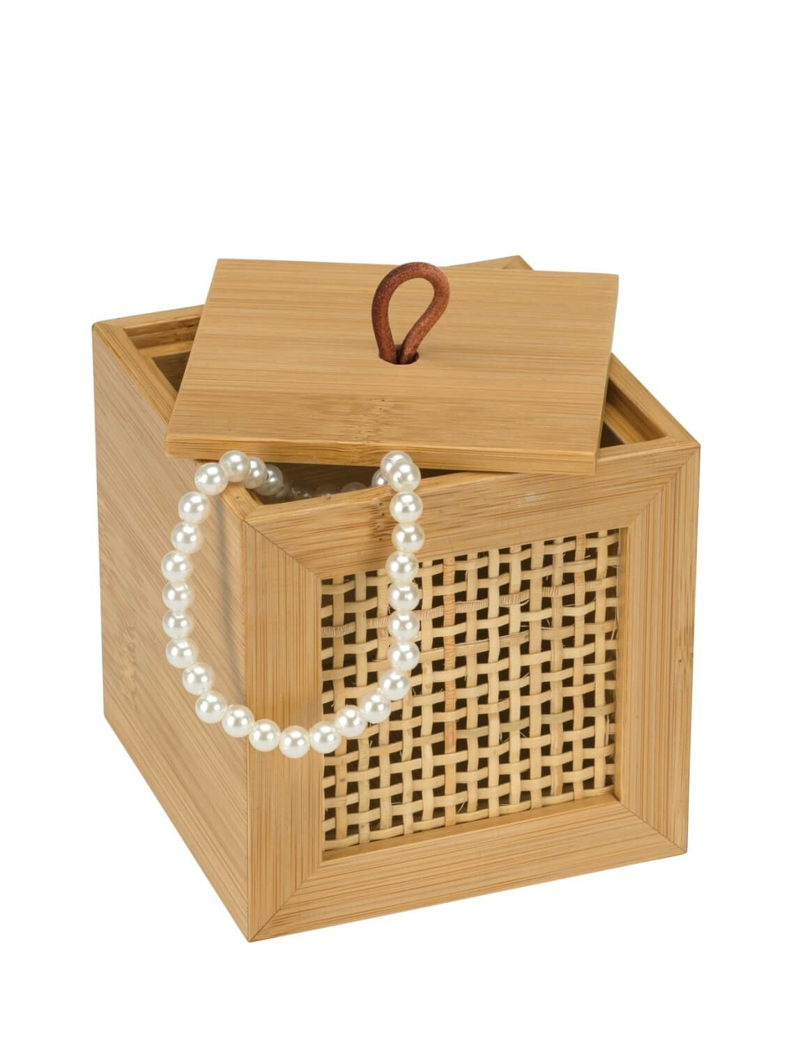 WENKO Koupelnová krabička s víkem S Allegre, bambus