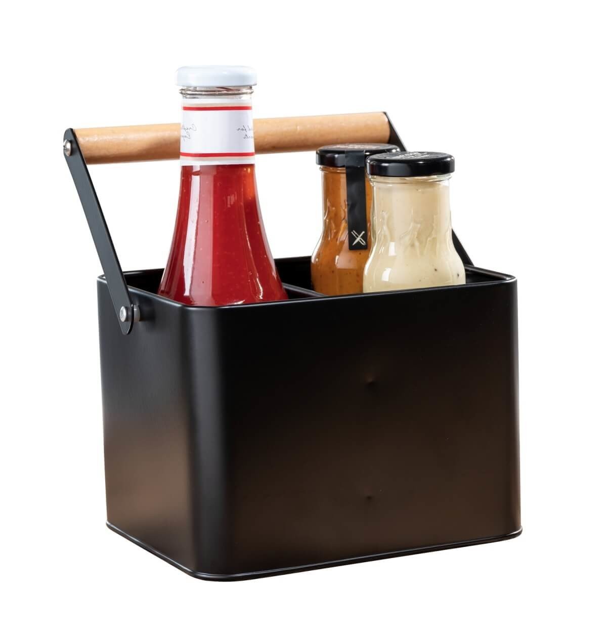 WENKO Koš na nádobí s rukojetí Baco, černý