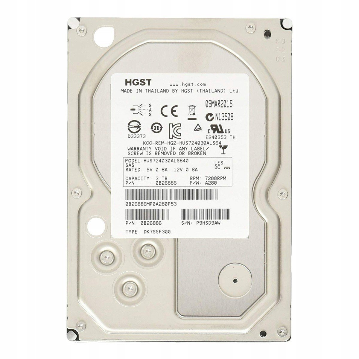 Hgst UltraStar 7K4000 3TB 7.2K 64MB SAS-2 3.5'' HUS724030ALS640