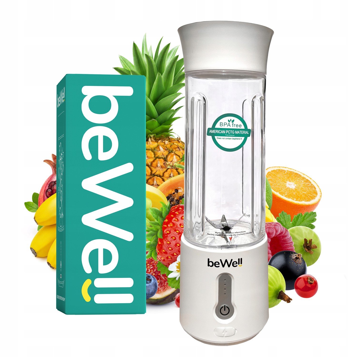 Kielichový Blender Pro Smoothie Reczny beWell 500ml