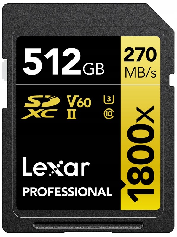 Lexar Sdxc Pro 512 Gb 270 MB/s Uhs-ii U3 1800x V60