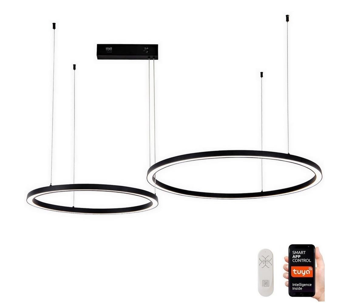 Neo  NEO 07216L - LED Stmívatelný lustr FINO 93W/230V 60/80cm černá Tuya+DO
