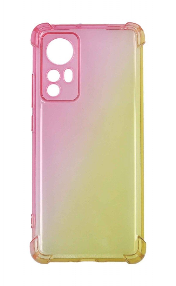 Kryt TopQ Xiaomi 12 Shock duhový růžovo-žlutý 107617