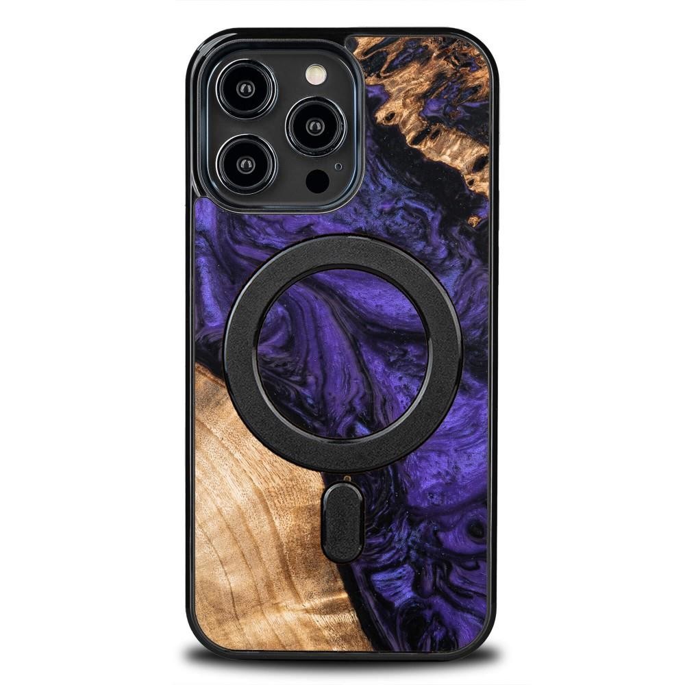 Kryt ze dřeva a pryskyřice na iPhone 15 Pro Max MagSafe Bewood Unique Violet