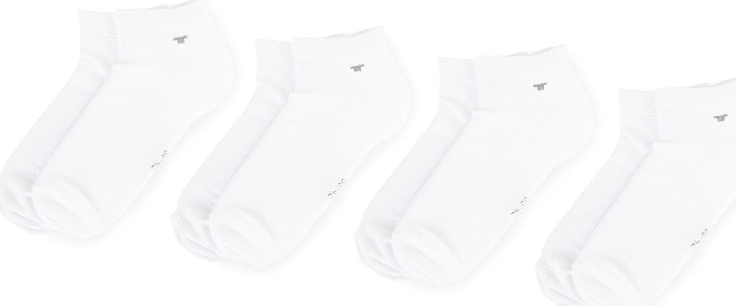 Sada 4 párů nízkých ponožek unisex Tom Tailor 9415 White 660