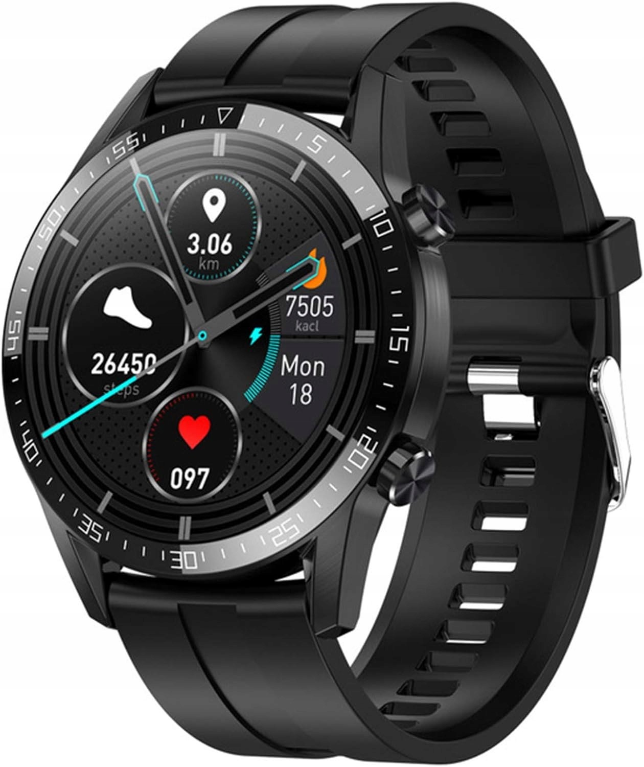 Smartwatch Chytré hodinky Vodotěsné 1,28cal Bluetooth černé