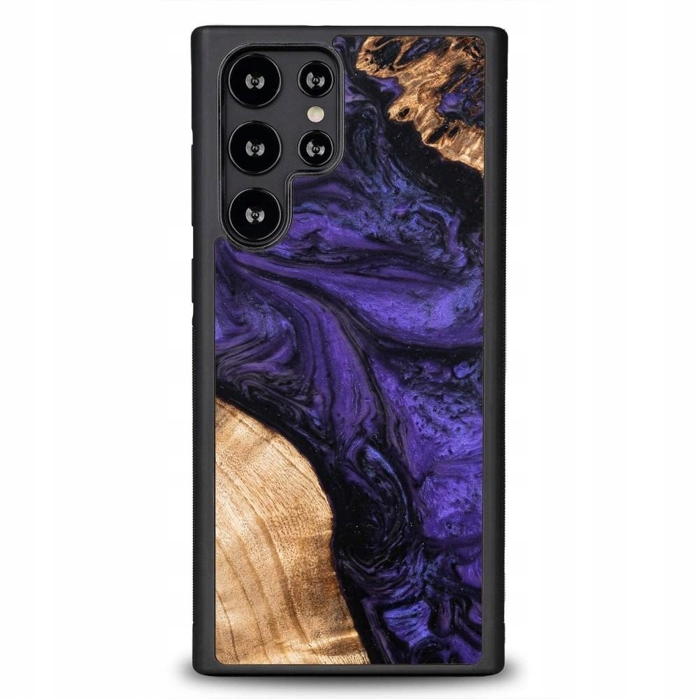 Dřevěné a pryskyřičné pouzdro pro Samsung Galaxy S22 Ultra Bewood Unique Violet f