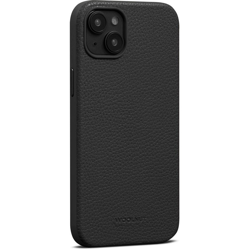 Woolnut kožený kryt pro iPhone 15 Plus černý