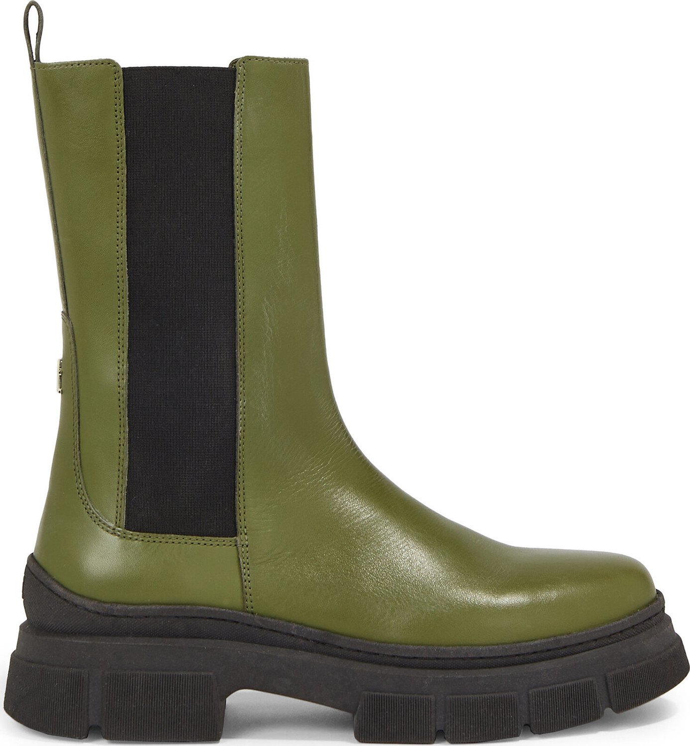 Kotníková obuv s elastickým prvkem Tommy Hilfiger Essential Leather Chelsea Boot FW0FW07490 Putting Green MS2