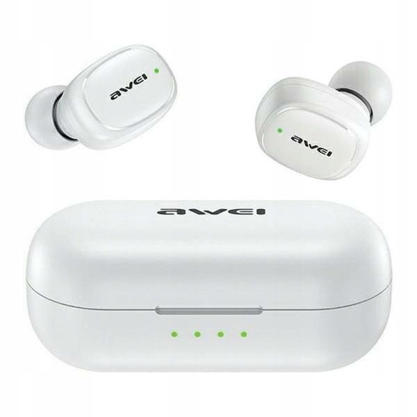 Awei Bluetooth 5.1 T13 Pro Tws sluchátka dokovací stanice bílá/bílá
