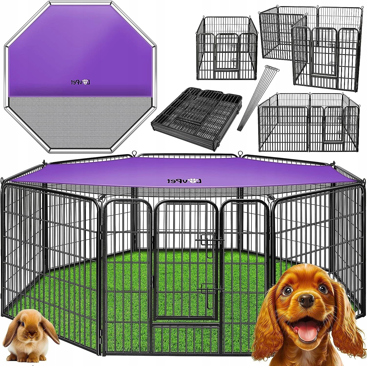 Ohrádka 200x200x80cm pro zvířata velký pes králičích štěňat