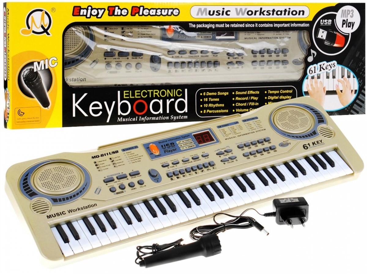 Mamido Mamido Dětský keyboard s mikrofonem nahráváním USB MP3