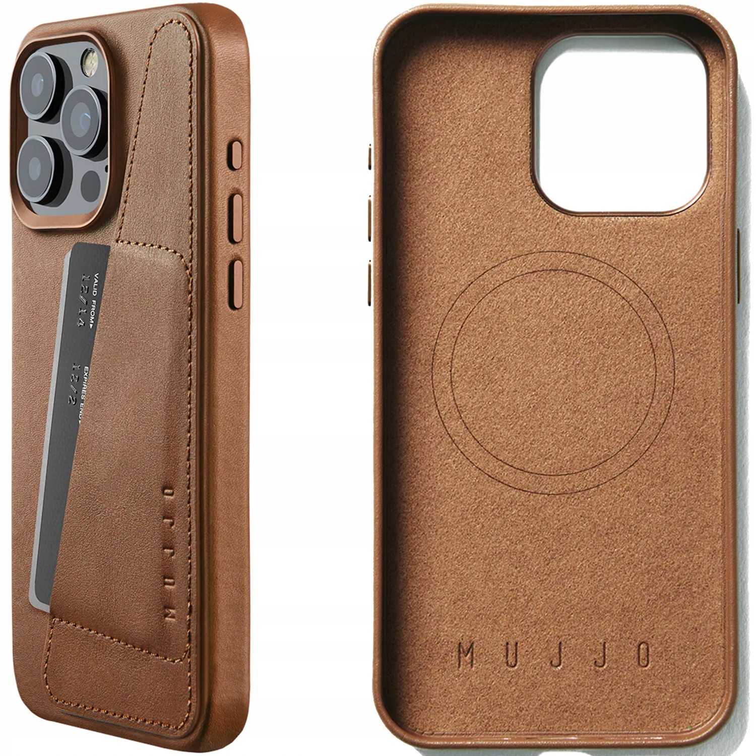 Mujjo Leather Wallet Pouzdro Pro Iphone 15 Pro Max Kožené Pouzdro Case