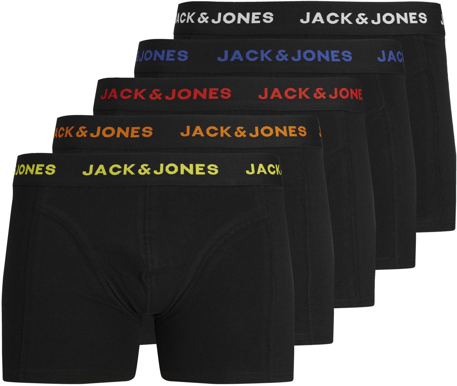 Jack&Jones 5 PACK - pánské boxerky JACBLACK 12242494 Black XXL