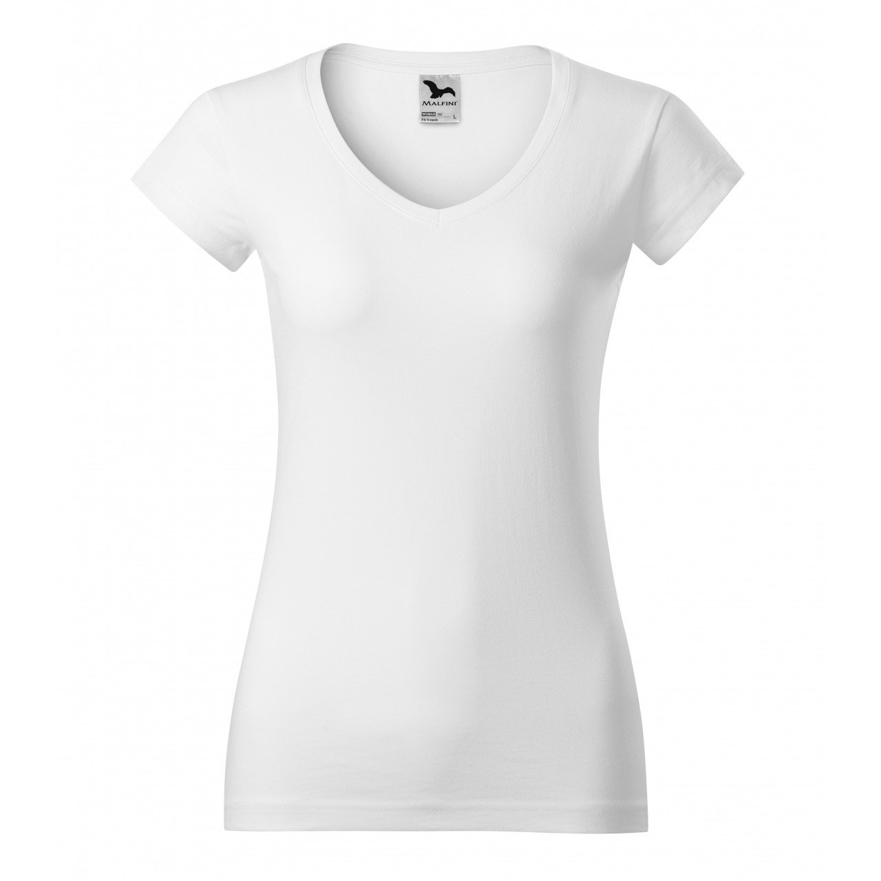 Triko dámské Malfini Fit V-Neck - bílé, XXL