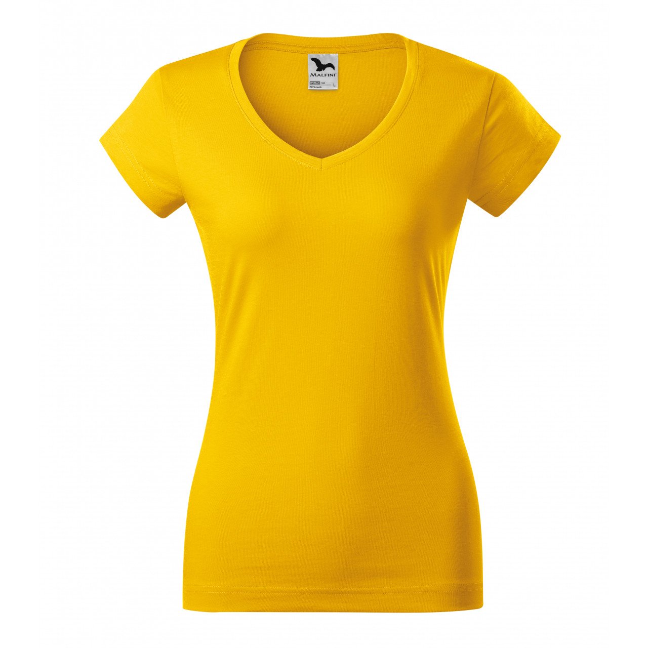 Triko dámské Malfini Fit V-Neck - žluté, XXL