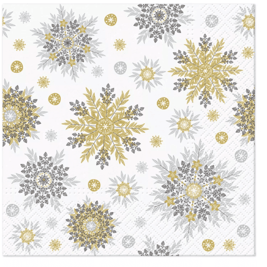 PAW Vánoční ubrousky PAW L - Snowflakes silver - SDL012700