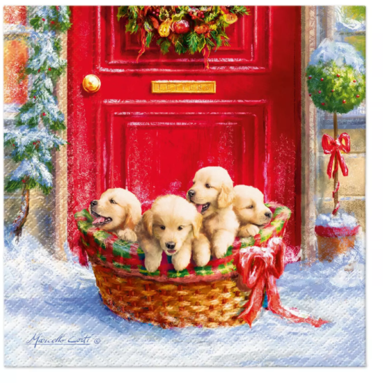 PAW Vánoční ubrousky PAW L - Christmas puppies - 
SDL236100