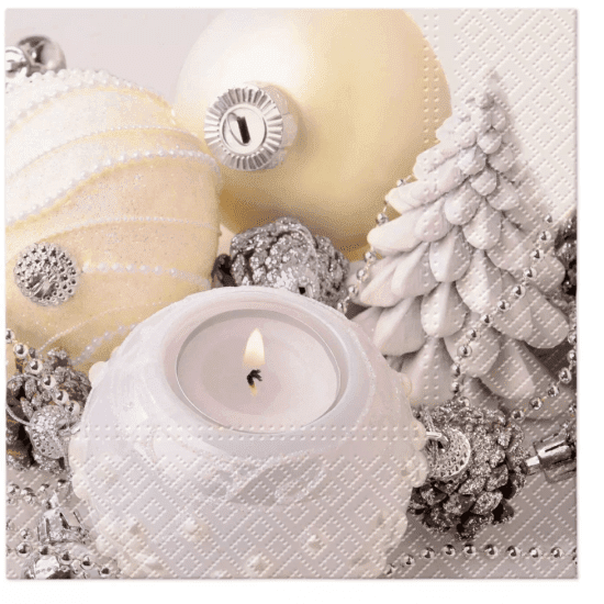 Vánoční ubrousky TeTe L - Christmas white - TL233700